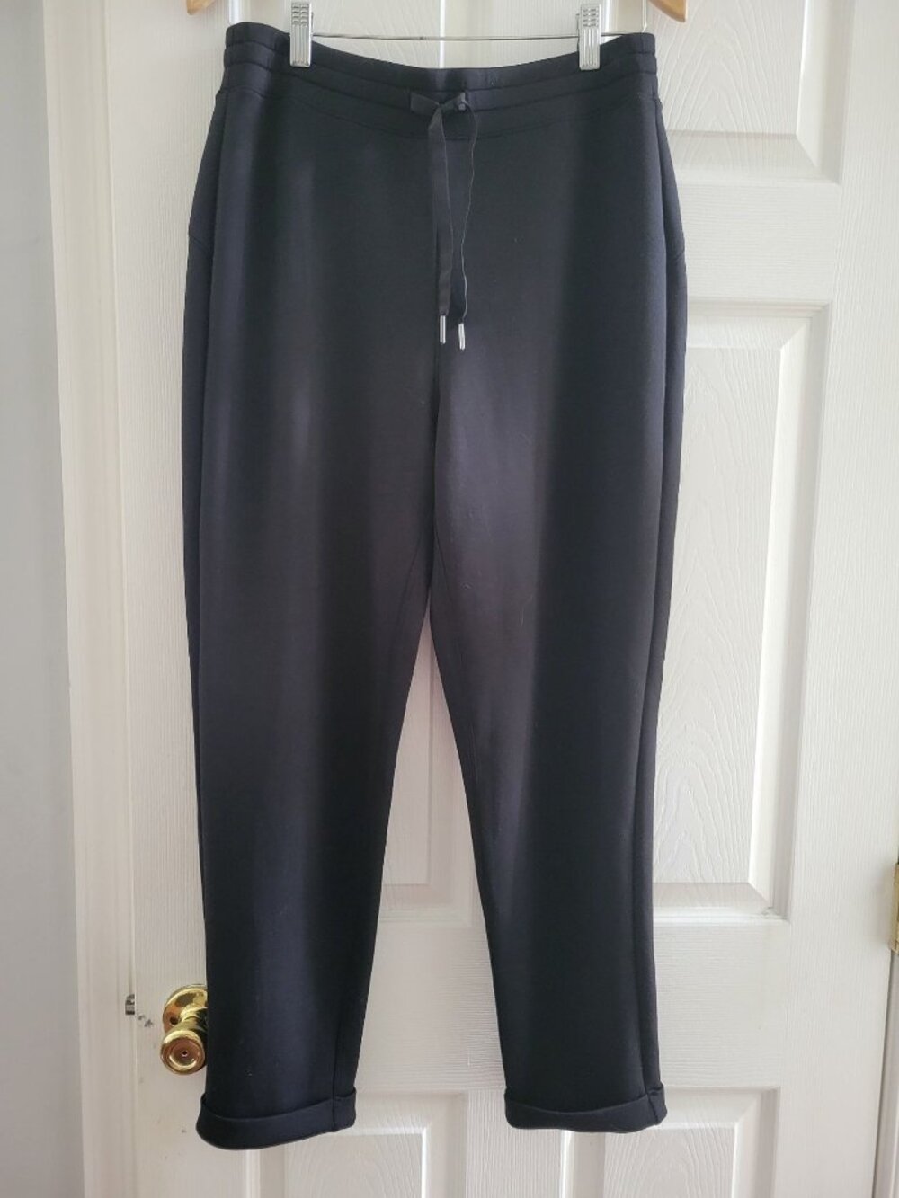 Spanx Womens AirEssentials Black Pants size Large Active Athleisure Gym Pull On